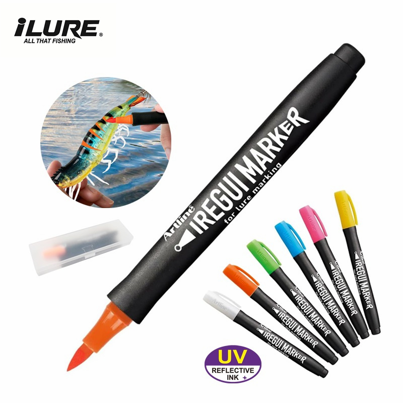 Fishing Equipment Lures - ปากกาสีเรืองแสง UV สำหรับตกปลา อุปกรณ์ตกปลาใหม่ สำหรับทำเครื่องหมายเหยื่อปลอมแบบนิ่มและแข็ง เหยื่อปลาหมึก