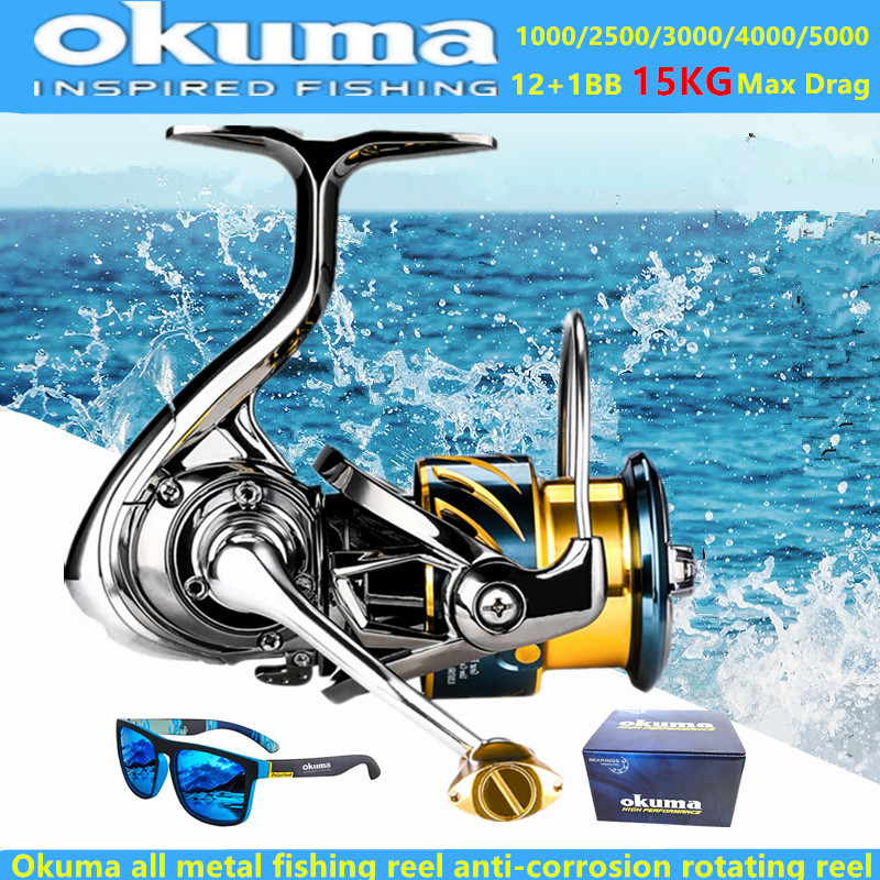 Fishing Equipment Daiwa - รอกตกปลาโอคุมะ ออลเมทัล 12+1BB แรงต้านสูงสุด 15 กก.