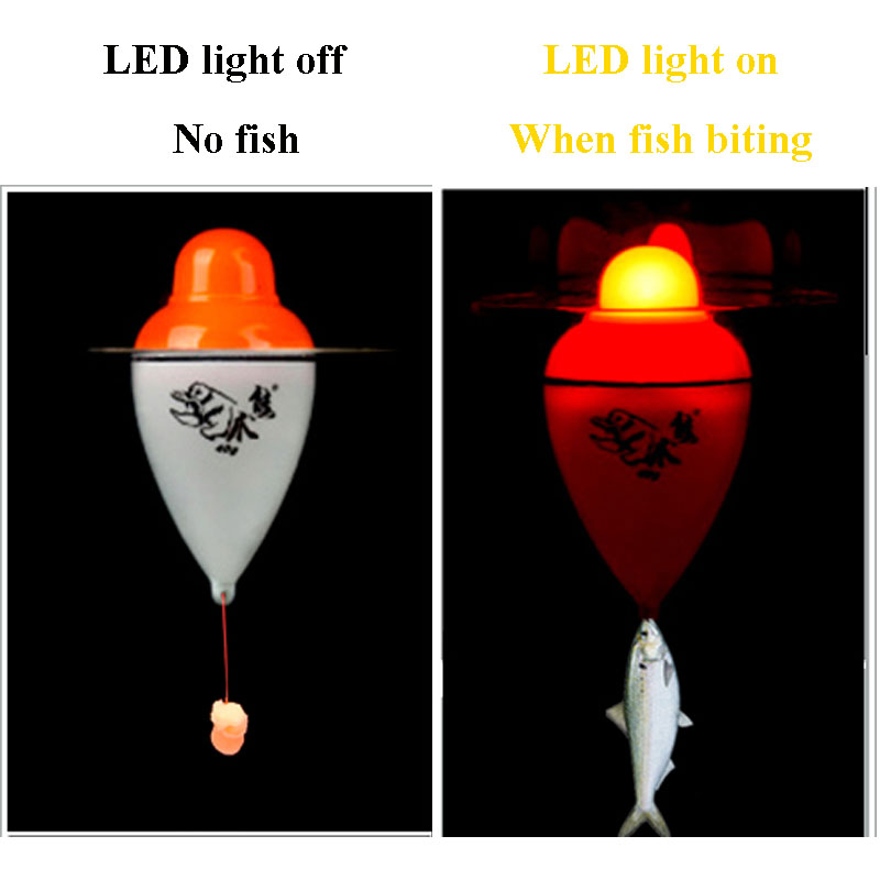 Night Float Fishing - สมาร์ทตกปลาปลานาฬิกาปลุกปลาเหยื่อไฟ LED อัตโนมัติ Night ไฟฟ้า Buoy