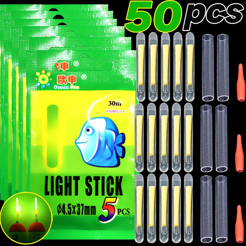 Night Float Fishing - 5/10/20/30/50PCS หิ่งห้อยเรืองแสง Rod ตกปลาลอย Rod Light