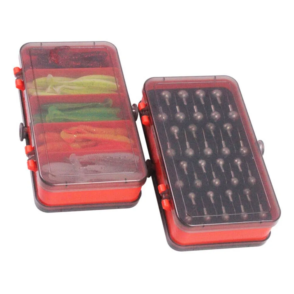 Jig Head Lure - แบบพกพาสองด้านแยกกล่องเหยื่อ Crank Jig Head Hook ชุดตกปลา