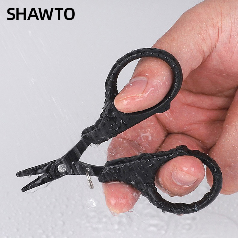 Braided Fishing Line - กรรไกรตกปลาเคลือบไทเทเนียม Shawto ทำจากสแตนเลส คีมตกปลาอเนกประสงค์ ตัดสายถัก PE