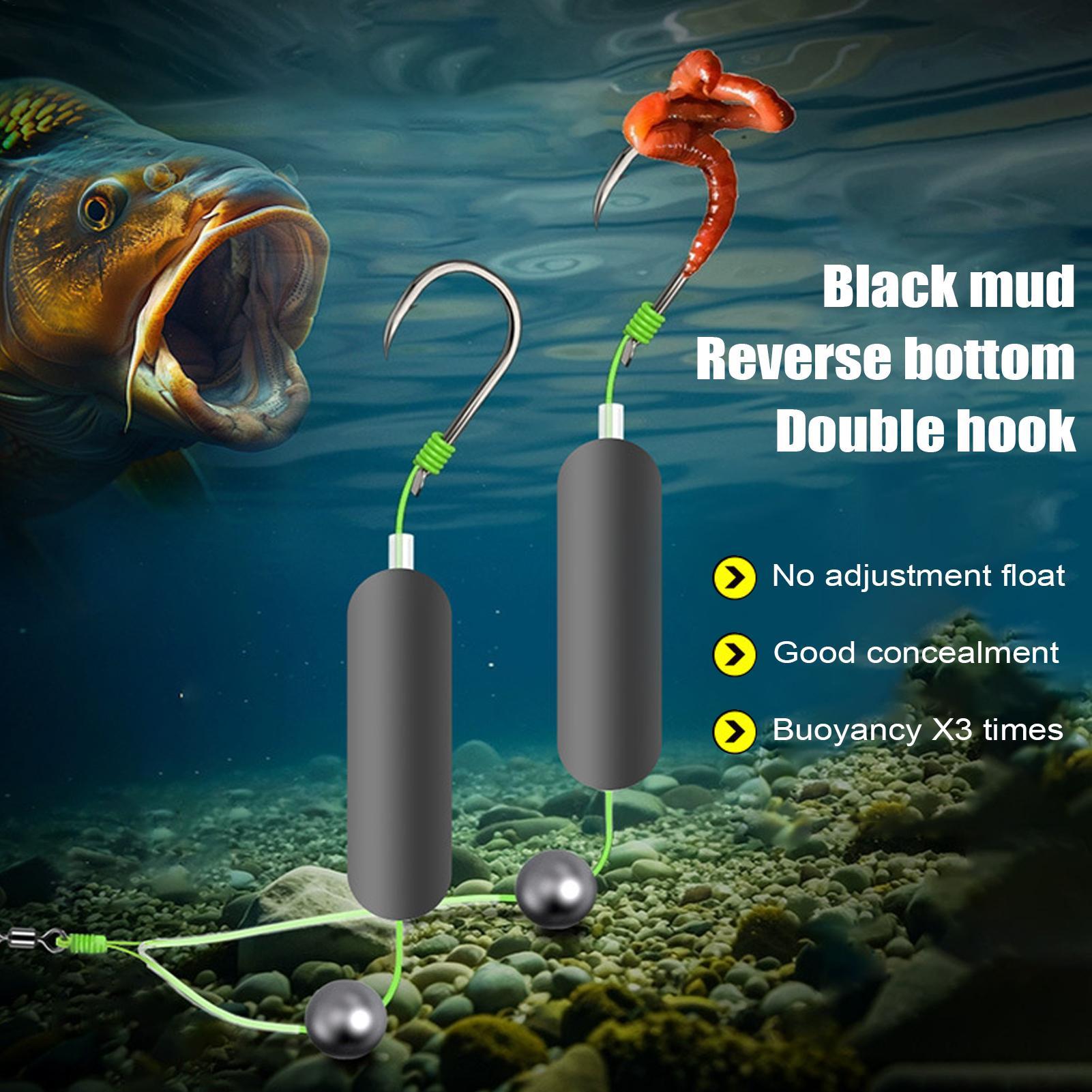 Surf Fishing Equipment - ชุดตกปลาแมงกิ้งแบบลอยน้ำ ตัวเบ็ดคู่แบบย้อน ชุดอุปกรณ์ตกปลาชายฝั่ง สำหรับตกปลาแบบจิ๊กกิ้ง เดินป่า ตกปลาจากเรือ