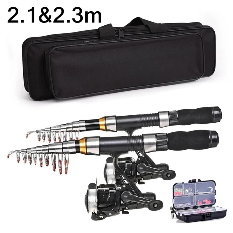 Fishing Equipment For Kids - ชุดคันเบ็ดตกปลา BRAVMAK 2.1/2.3 เมตร แบบยืดหดได้ พร้อมรอก