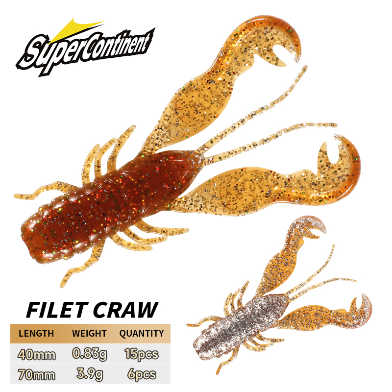 Soft Plastic Lure - 2023 Supercontinent Filet Crawเหยื่อPerch Lures Soft