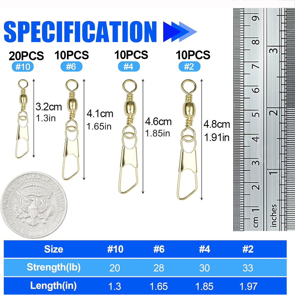 50ชิ้นเดือยตกปลาทองพร้อมตะขอตก - Fishing Equipment Used บทวิจารณ์และราคา