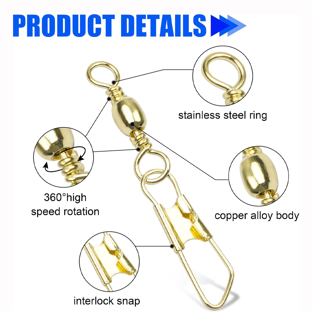 50ชิ้นเดือยตกปลาทองพร้อมตะขอตก - Fishing Equipment Used บทวิจารณ์และราคา
