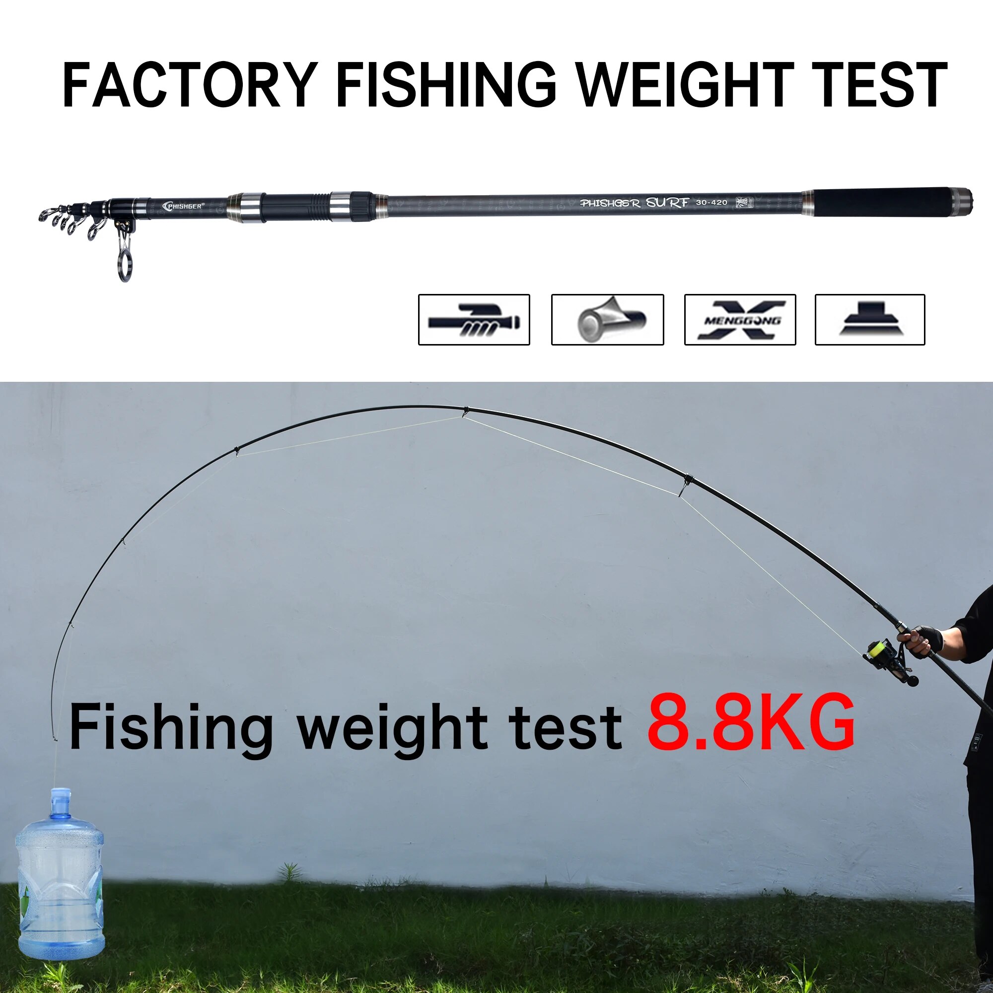 PHISHGER Telescopic Surf SPINN - Surf Fishing Equipment บทวิจารณ์และราคา
