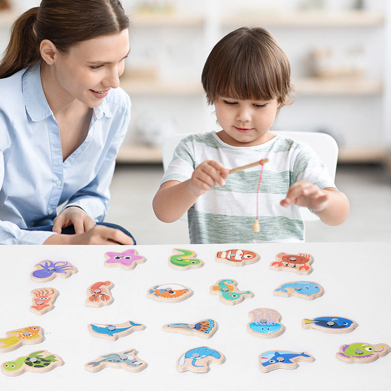 ของเล่นตกปลาแม่เหล็กไม้สำหรับเ - Fishing Equipment For Kids บทวิจารณ์และราคา