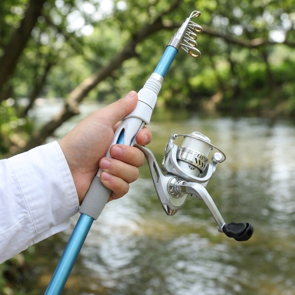ชุดคันเบ็ดตกปลาสีน้ำเงินขาว 1. - Fishing Equipment For Kids บทวิจารณ์และราคา